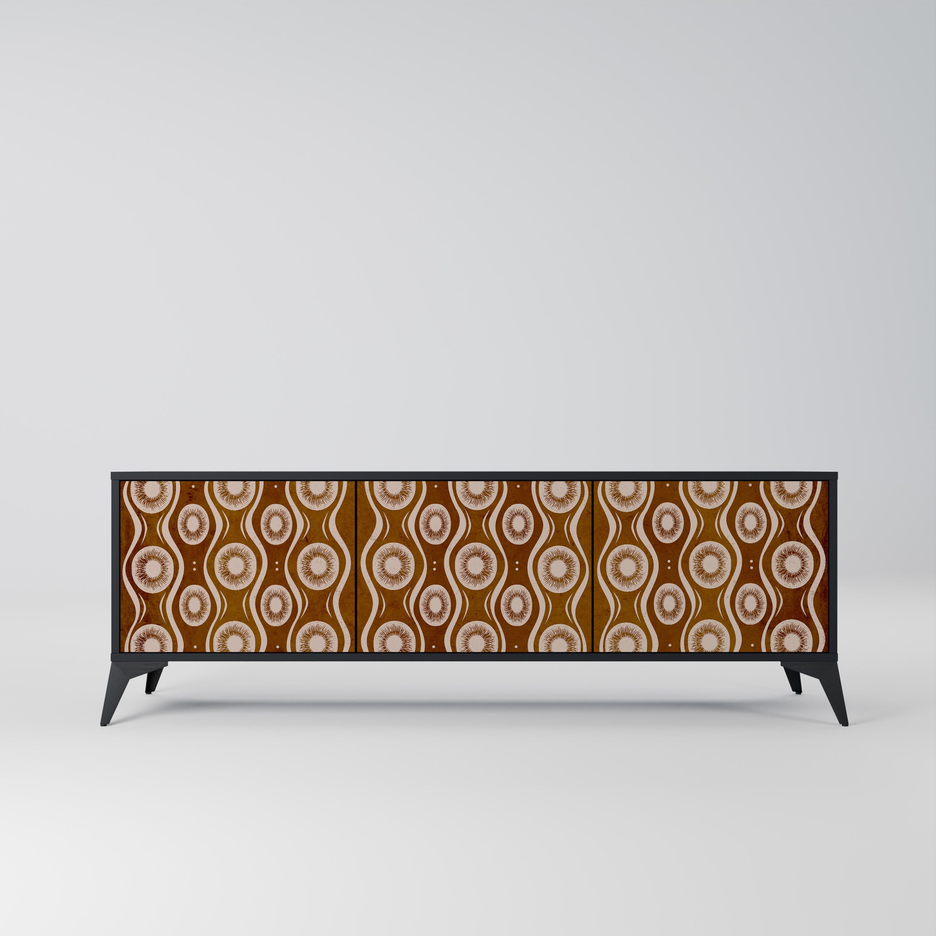 BROWN EYES Móvel de TV com 3 Portas em Acabamento Preto