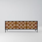 BROWN EYES Móvel de TV com 3 Portas em Acabamento Preto