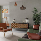 BROWN EYES Móvel de TV com 3 Portas em Acabamento Preto