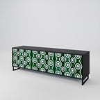 GREEN EYES Móvel de TV com 3 Portas em Acabamento Preto