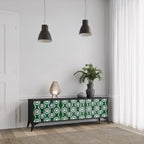 GREEN EYES Móvel de TV com 3 Portas em Acabamento Preto