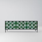 GREEN EYES Móvel de TV com 3 Portas em Acabamento Preto