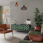 GREEN EYES Móvel de TV com 3 Portas em Acabamento Preto