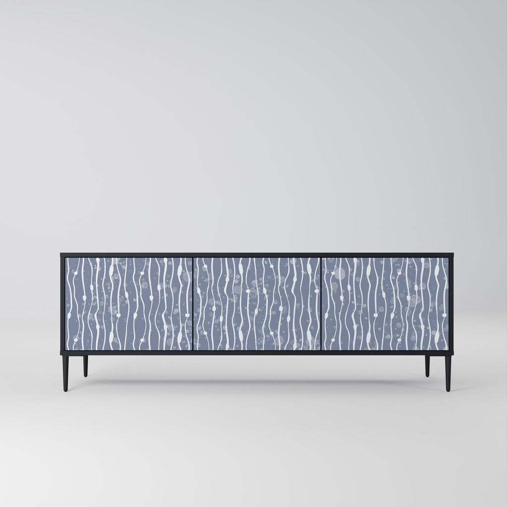 GRAPHITE RAIN 3-Door TV Stand in Black Finish