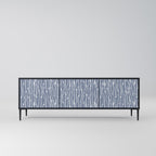 GRAPHITE RAIN 3-Door TV Stand in Black Finish