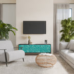 TURQUOISE RAIN Móvel de TV com 3 Portas em Acabamento Preto