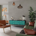 TURQUOISE RAIN Móvel de TV com 3 Portas em Acabamento Preto