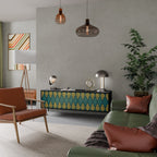 POLYGONS Móvel de TV com 3 Portas em Acabamento Preto