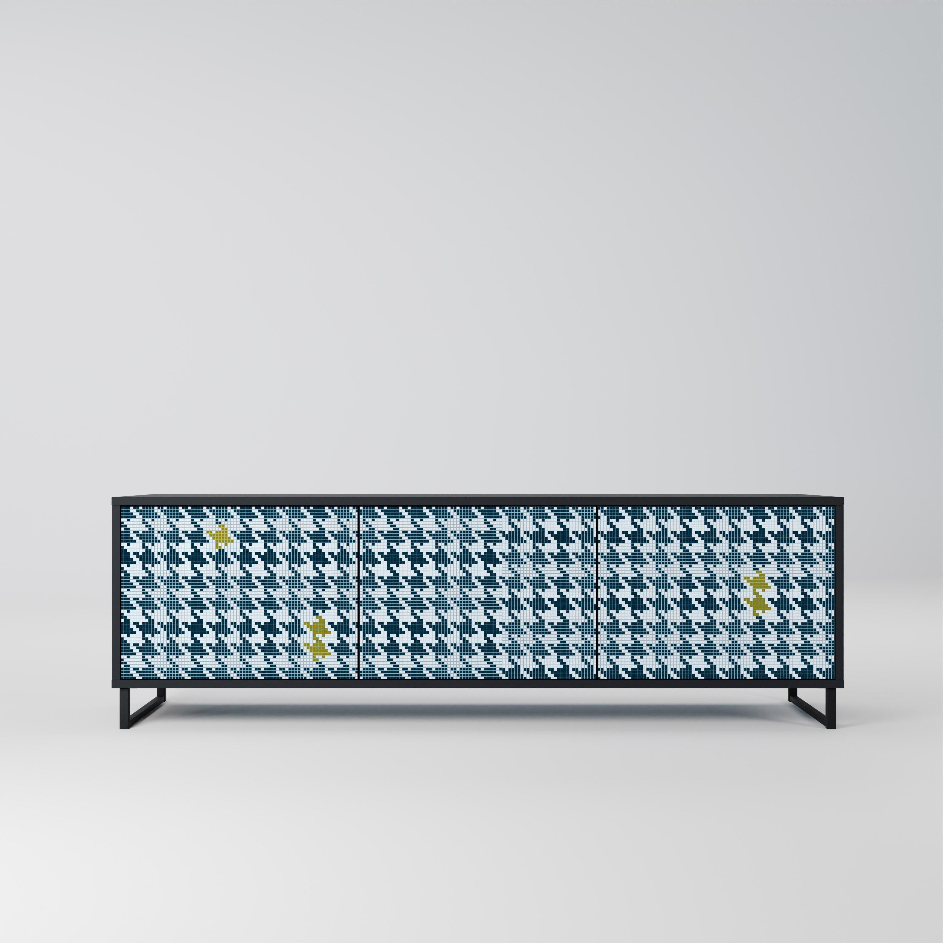 OUT OF CONTEXT Móvel de TV com 3 Portas em Acabamento Preto