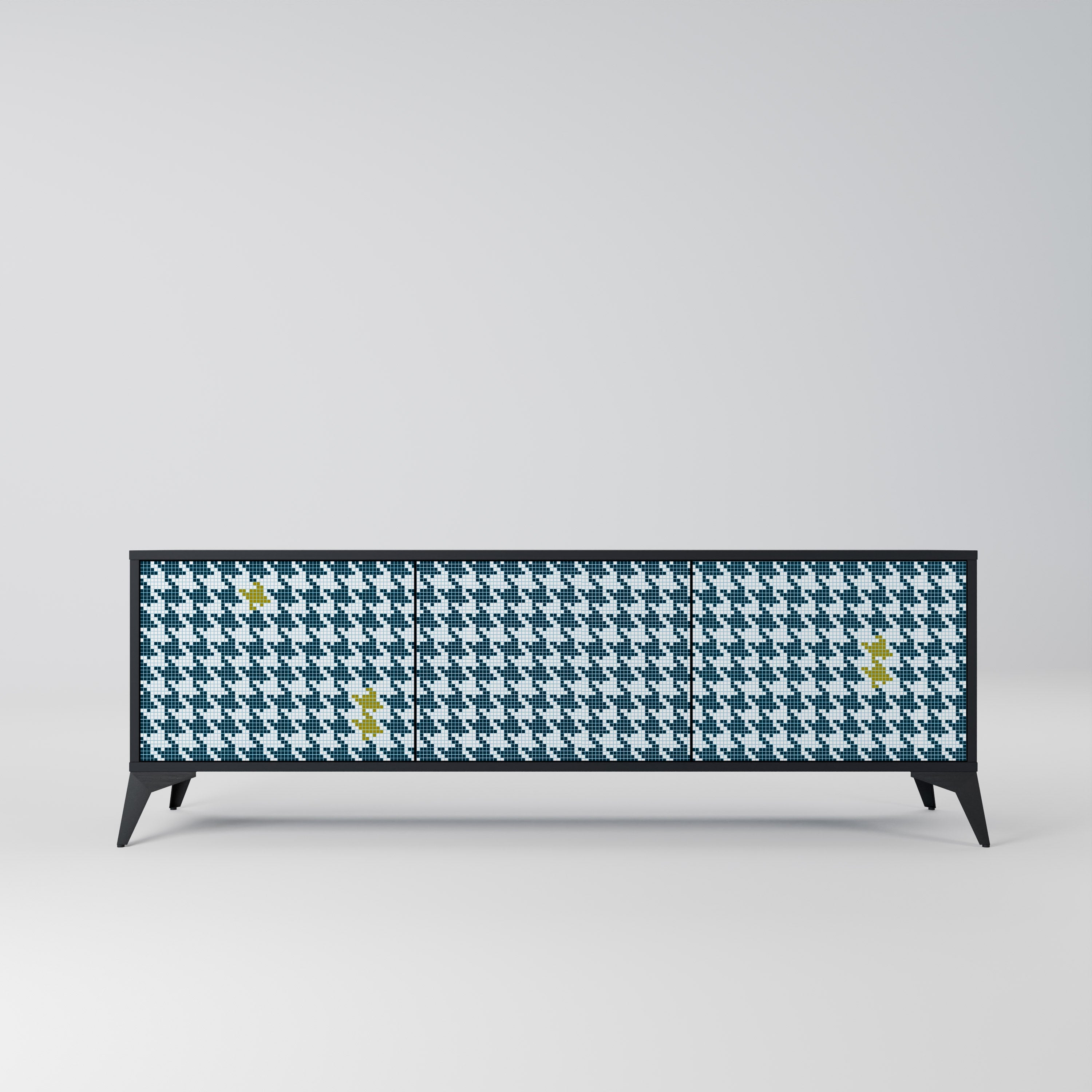 OUT OF CONTEXT Móvel de TV com 3 Portas em Acabamento Preto