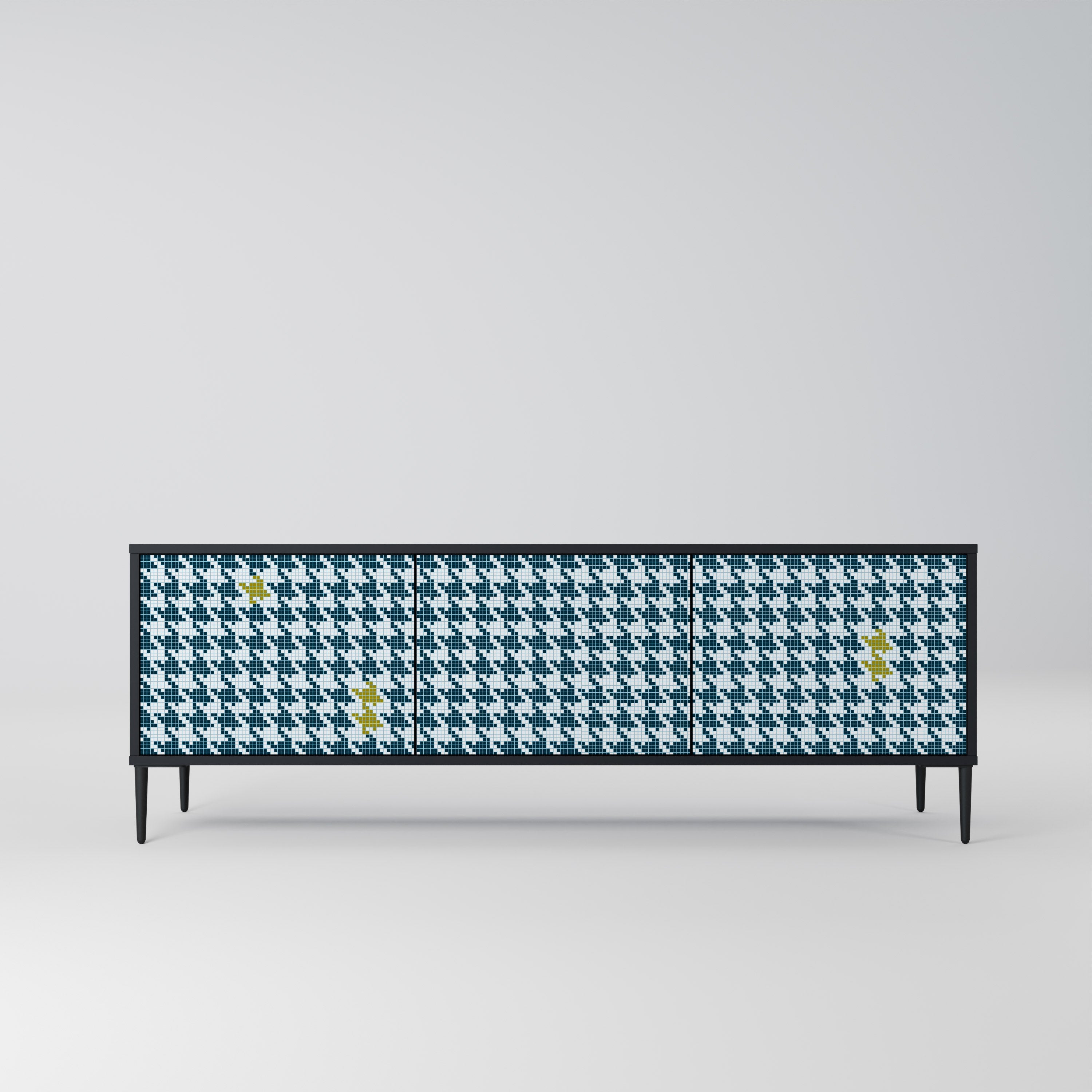 OUT OF CONTEXT Móvel de TV com 3 Portas em Acabamento Preto