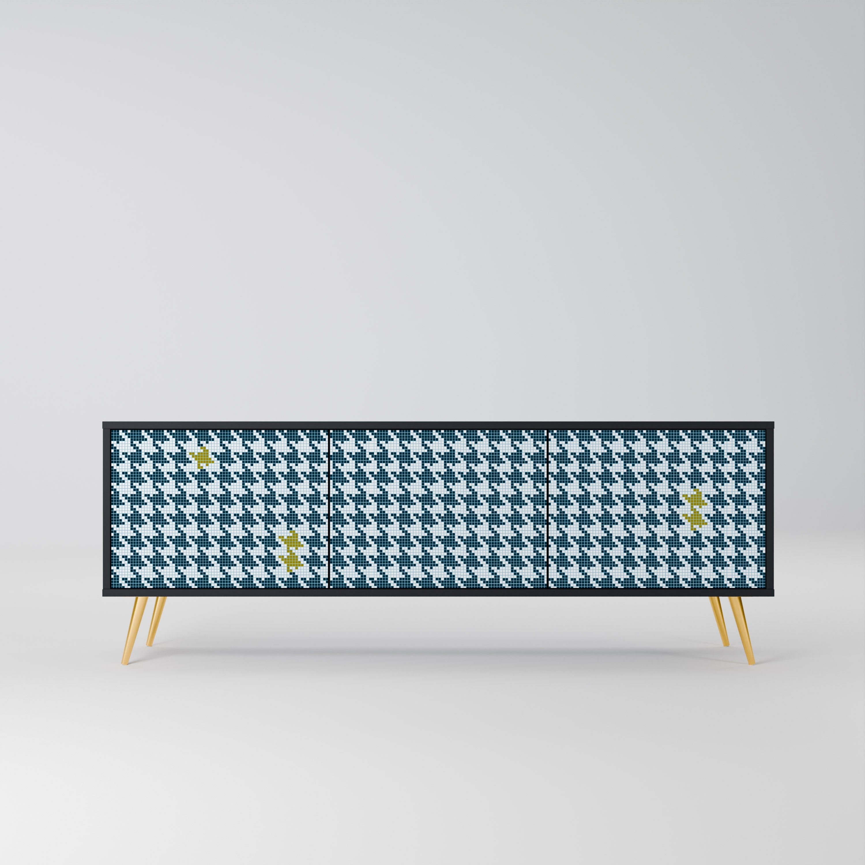 OUT OF CONTEXT Móvel de TV com 3 Portas em Acabamento Preto