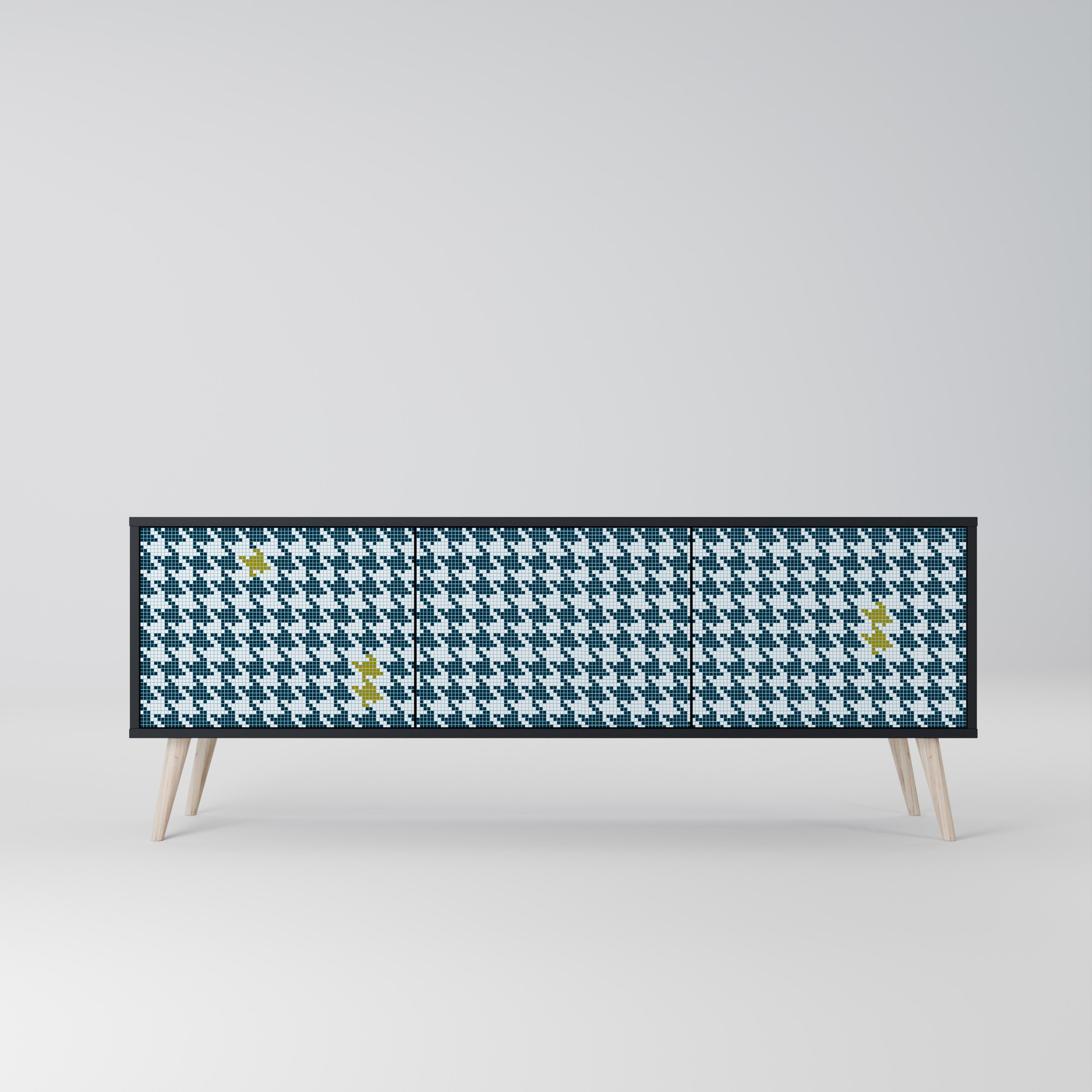 OUT OF CONTEXT Móvel de TV com 3 Portas em Acabamento Preto