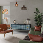 OUT OF CONTEXT Móvel de TV com 3 Portas em Acabamento Preto