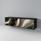 GOLD DUST Móvel de TV com 3 Portas em Acabamento Preto