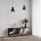 GOLD DUST Móvel de TV com 3 Portas em Acabamento Preto