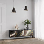 GOLD DUST Móvel de TV com 3 Portas em Acabamento Preto