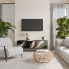 GOLD DUST Móvel de TV com 3 Portas em Acabamento Preto