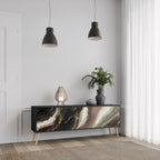 GOLD DUST Móvel de TV com 3 Portas em Acabamento Preto