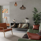 GOLD DUST Móvel de TV com 3 Portas em Acabamento Preto