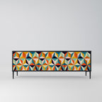 TESSELATE TREASURES Móvel de TV com 3 Portas em Acabamento Preto