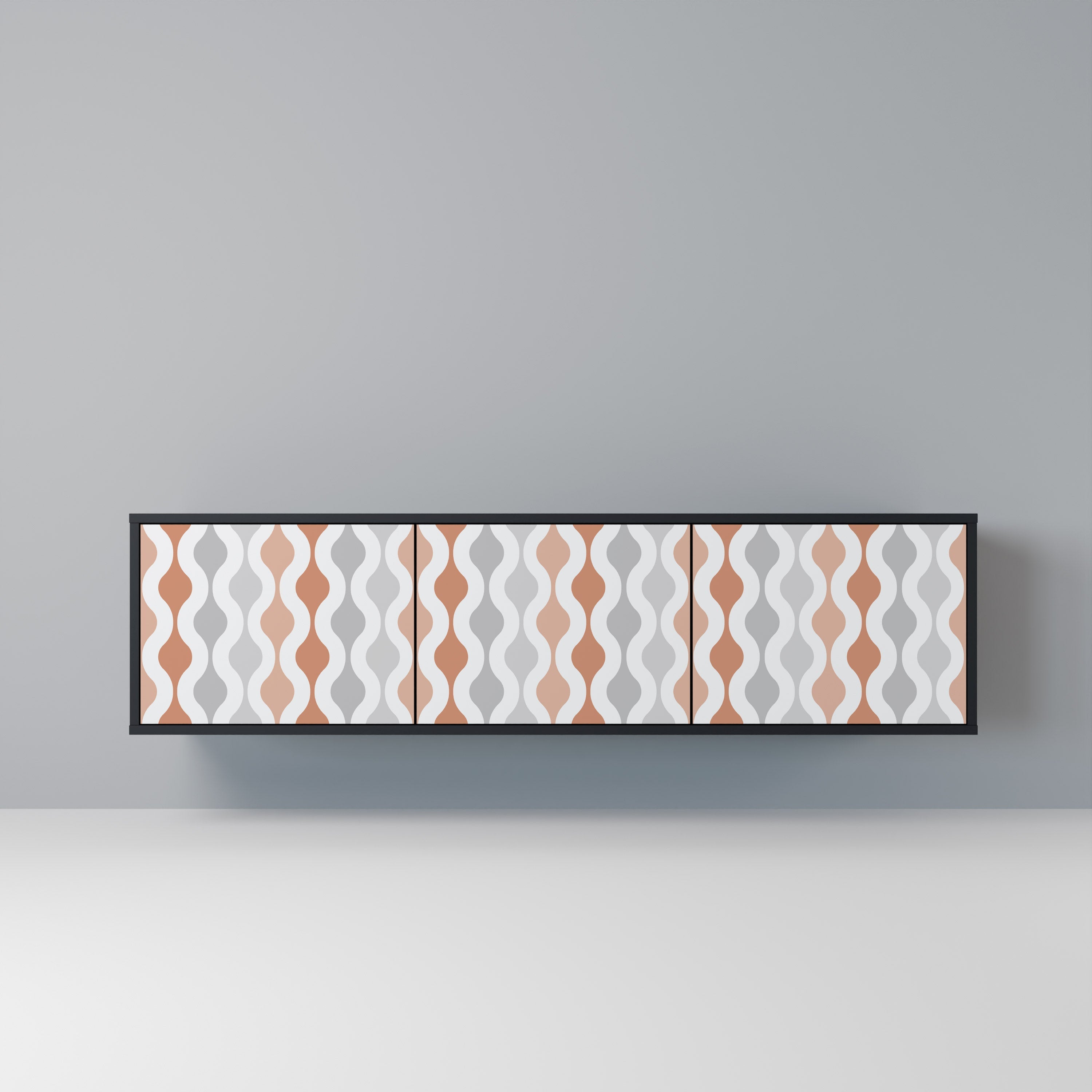 HAZY NOSTALGIA Móvel de TV com 3 Portas em Acabamento Preto