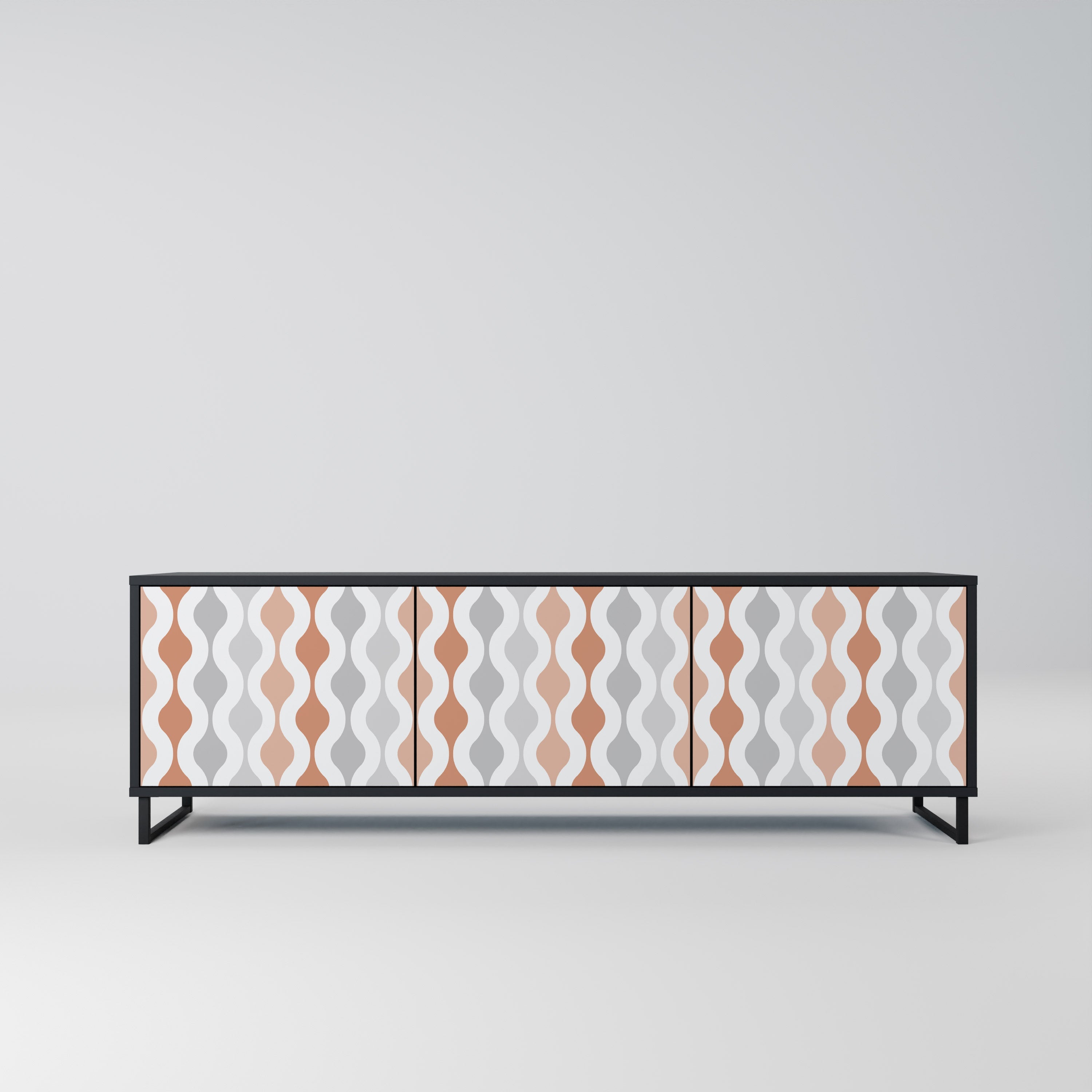 HAZY NOSTALGIA Móvel de TV com 3 Portas em Acabamento Preto