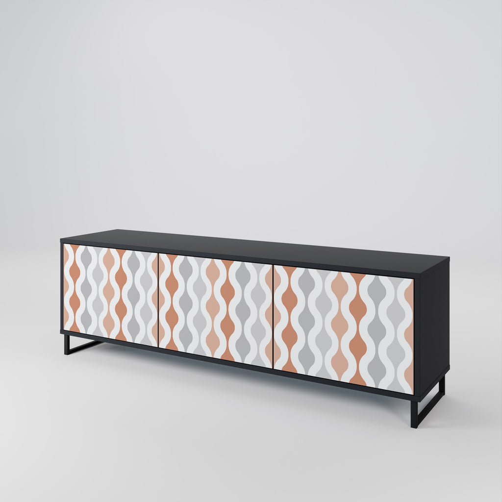 HAZY NOSTALGIA Móvel de TV com 3 Portas em Acabamento Preto