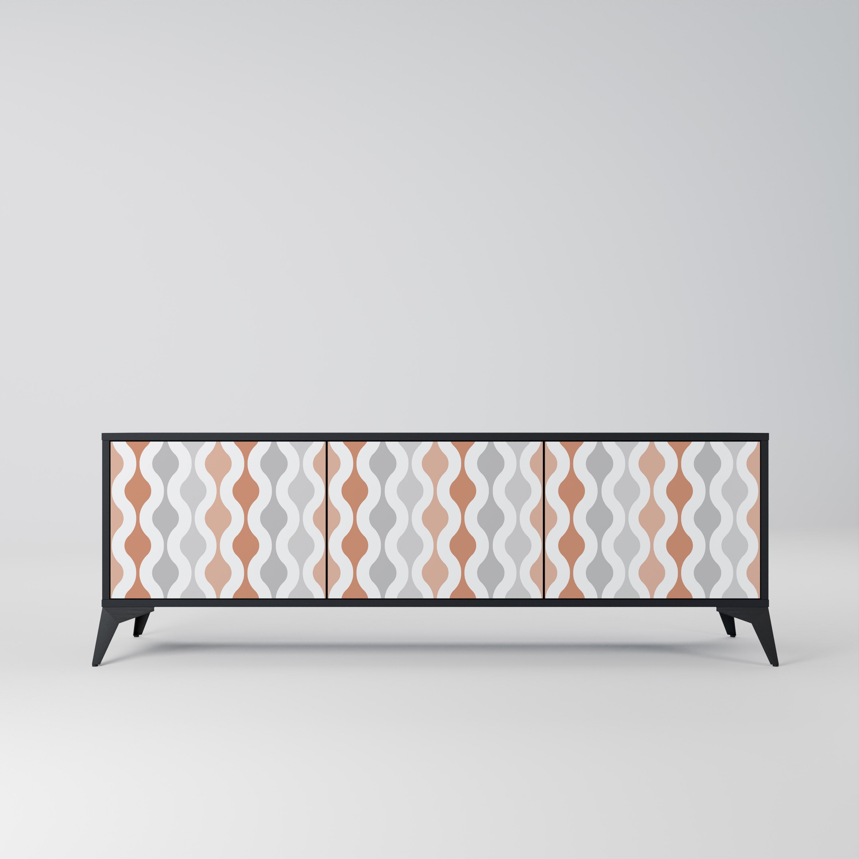 HAZY NOSTALGIA Móvel de TV com 3 Portas em Acabamento Preto