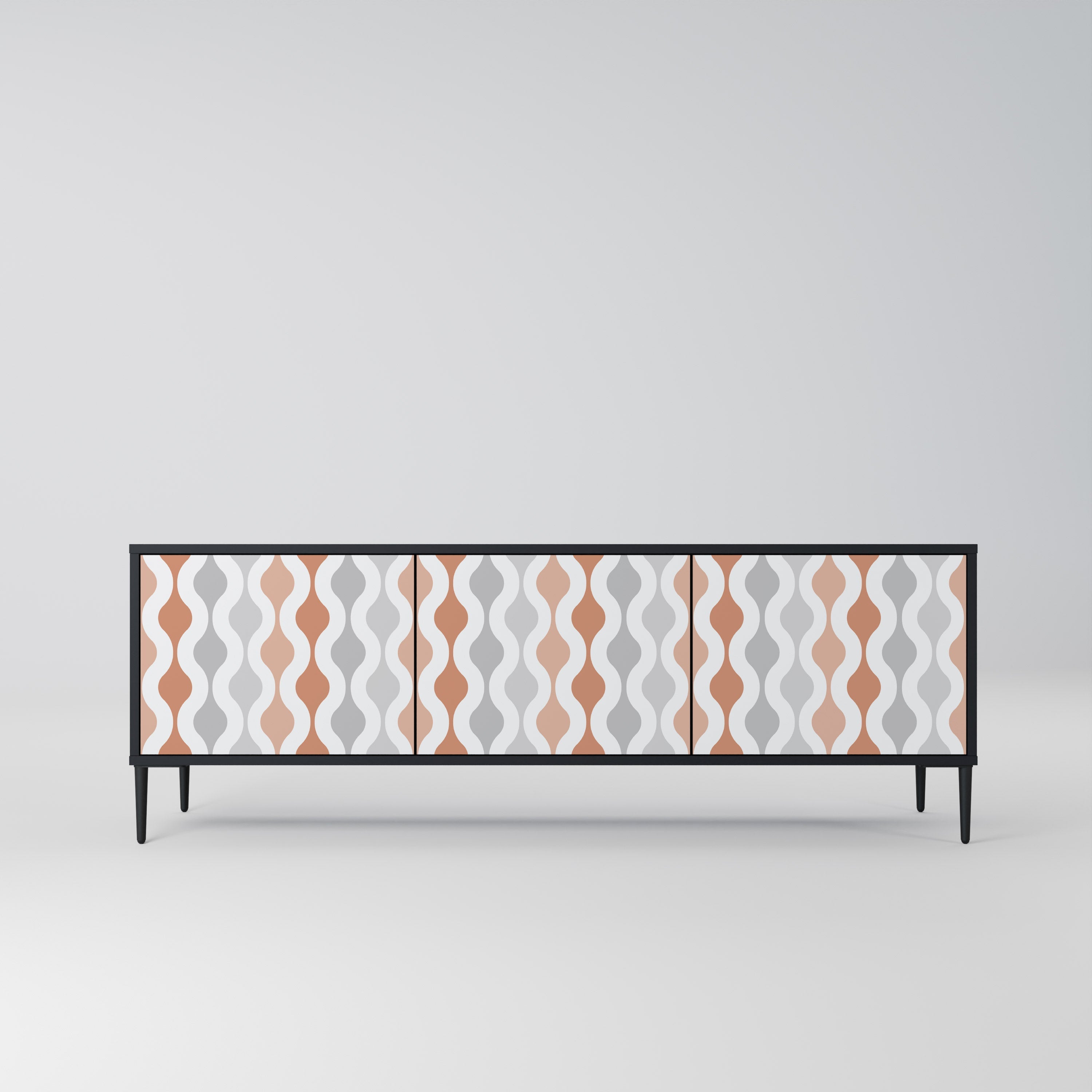 HAZY NOSTALGIA Móvel de TV com 3 Portas em Acabamento Preto