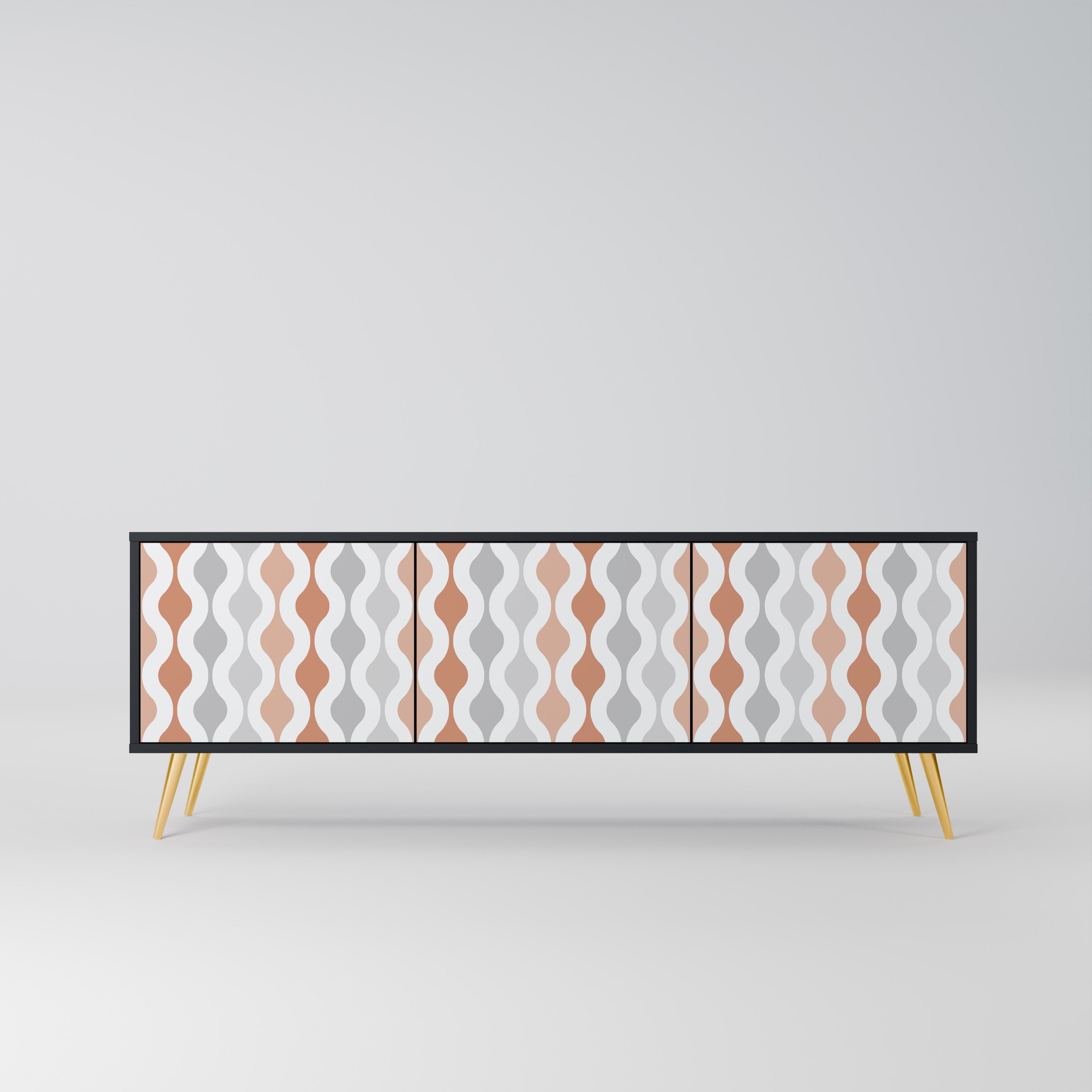 HAZY NOSTALGIA Móvel de TV com 3 Portas em Acabamento Preto