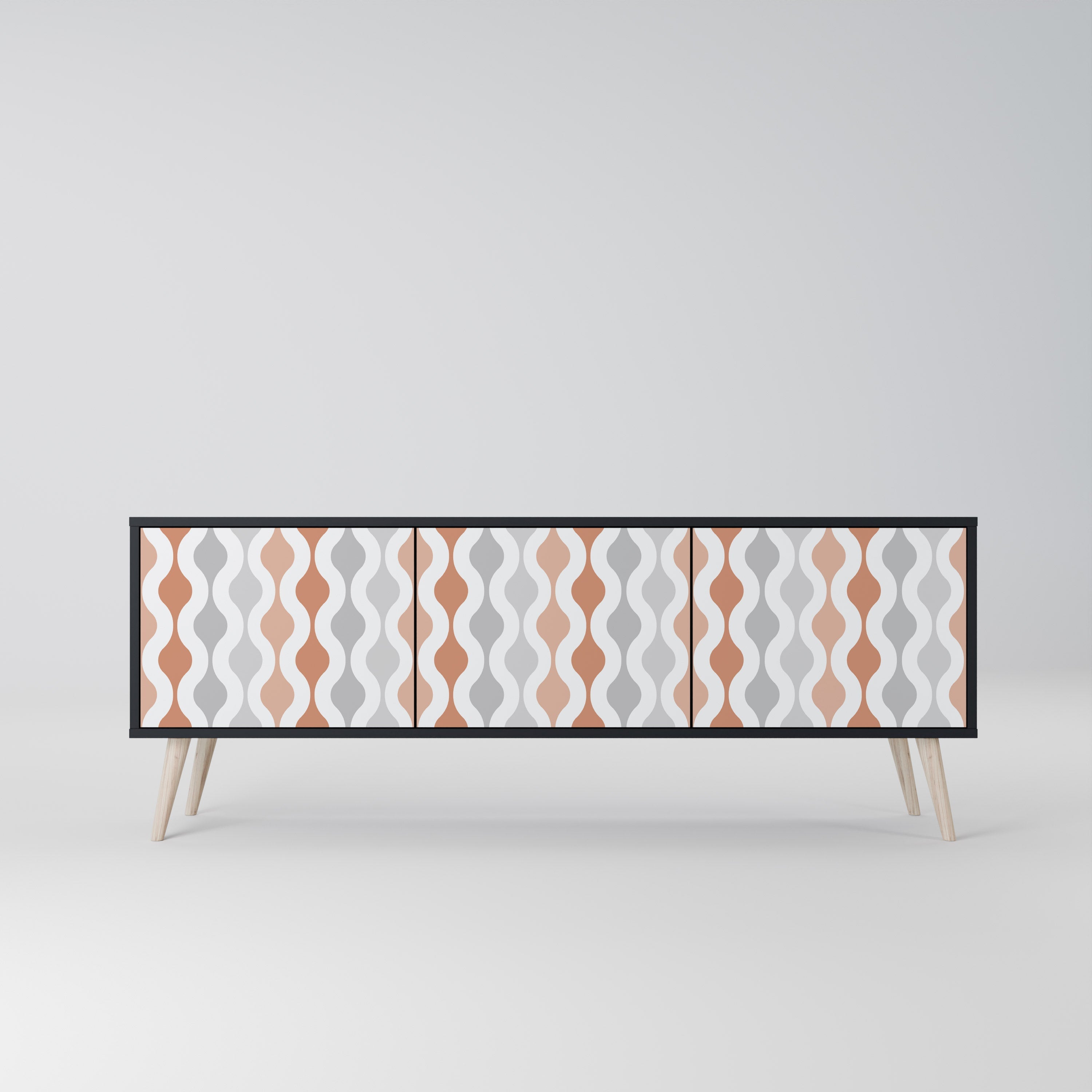 HAZY NOSTALGIA Móvel de TV com 3 Portas em Acabamento Preto