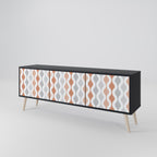 HAZY NOSTALGIA Móvel de TV com 3 Portas em Acabamento Preto