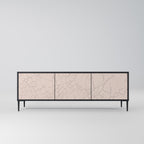 CERAMIC TEXTURE Móvel de TV com 3 Portas em Acabamento Preto