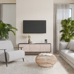 CERAMIC TEXTURE Móvel de TV com 3 Portas em Acabamento Preto