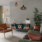 CRACKED ILLUSION 3-Door TV Stand in Black Finish