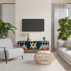 CRACKED ILLUSION 3-Door TV Stand in Black Finish