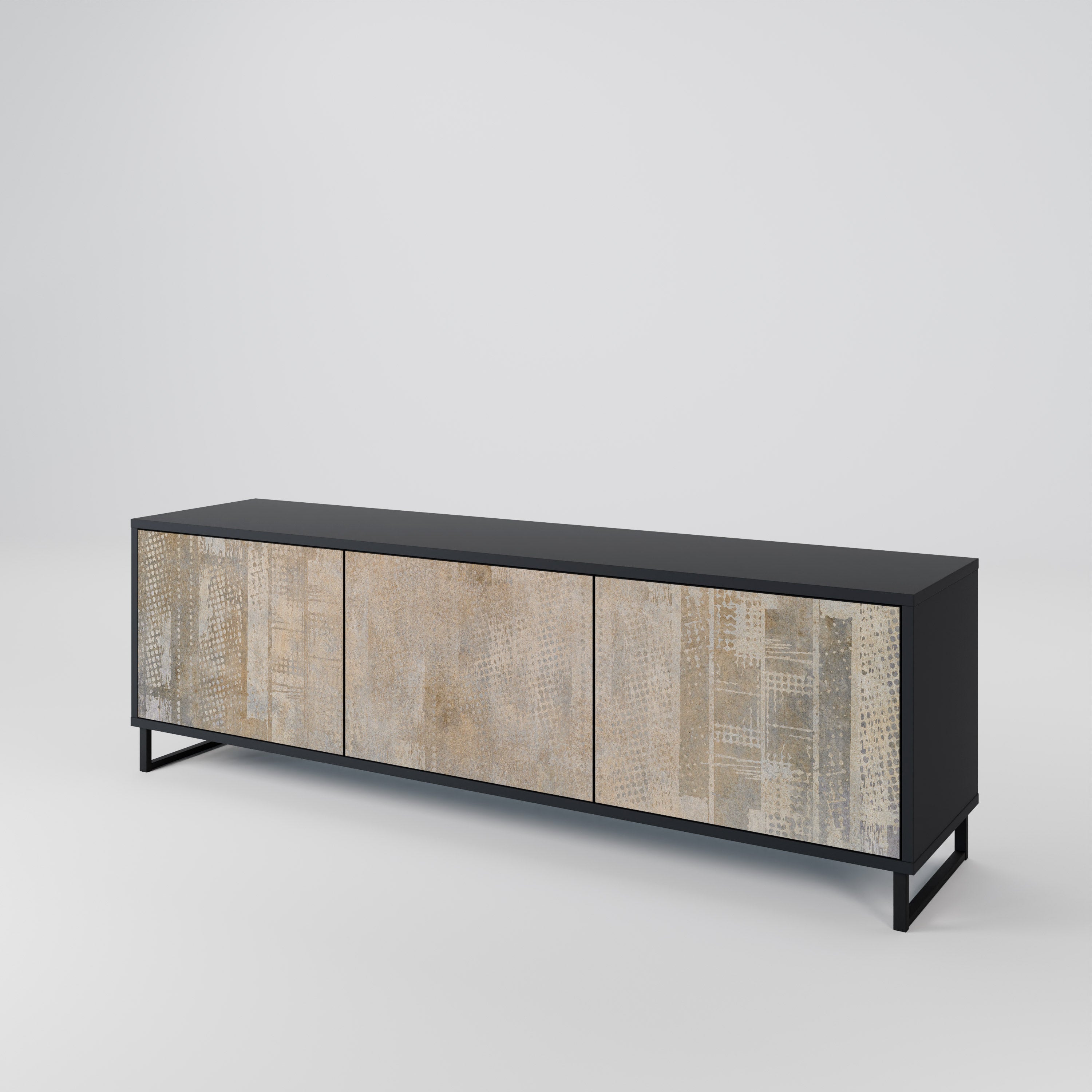 SCREEN ERROR Móvel de TV com 3 Portas em Acabamento Preto