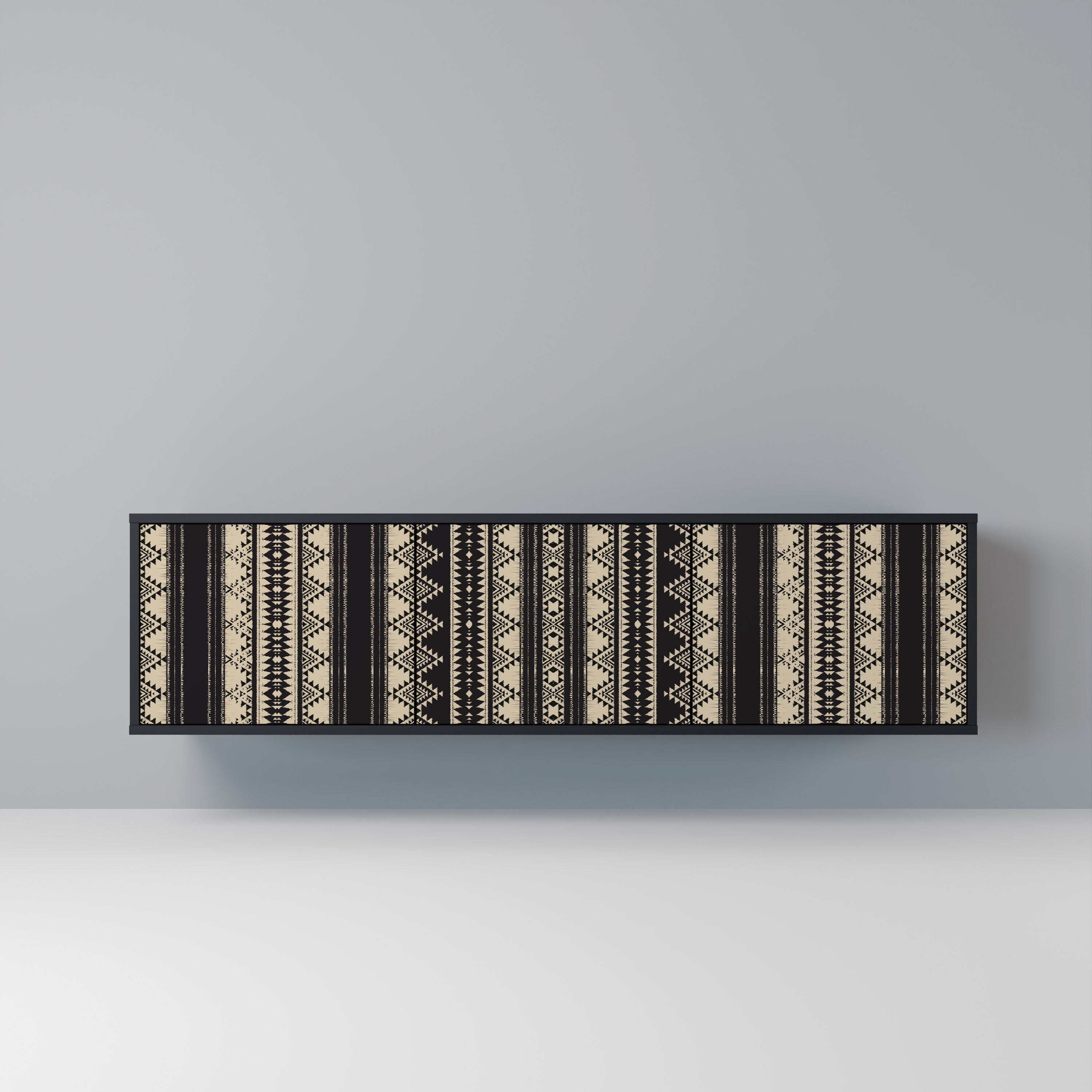 AZTEC Móvel de TV com 3 Portas em Acabamento Preto