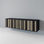 AZTEC Móvel de TV com 3 Portas em Acabamento Preto