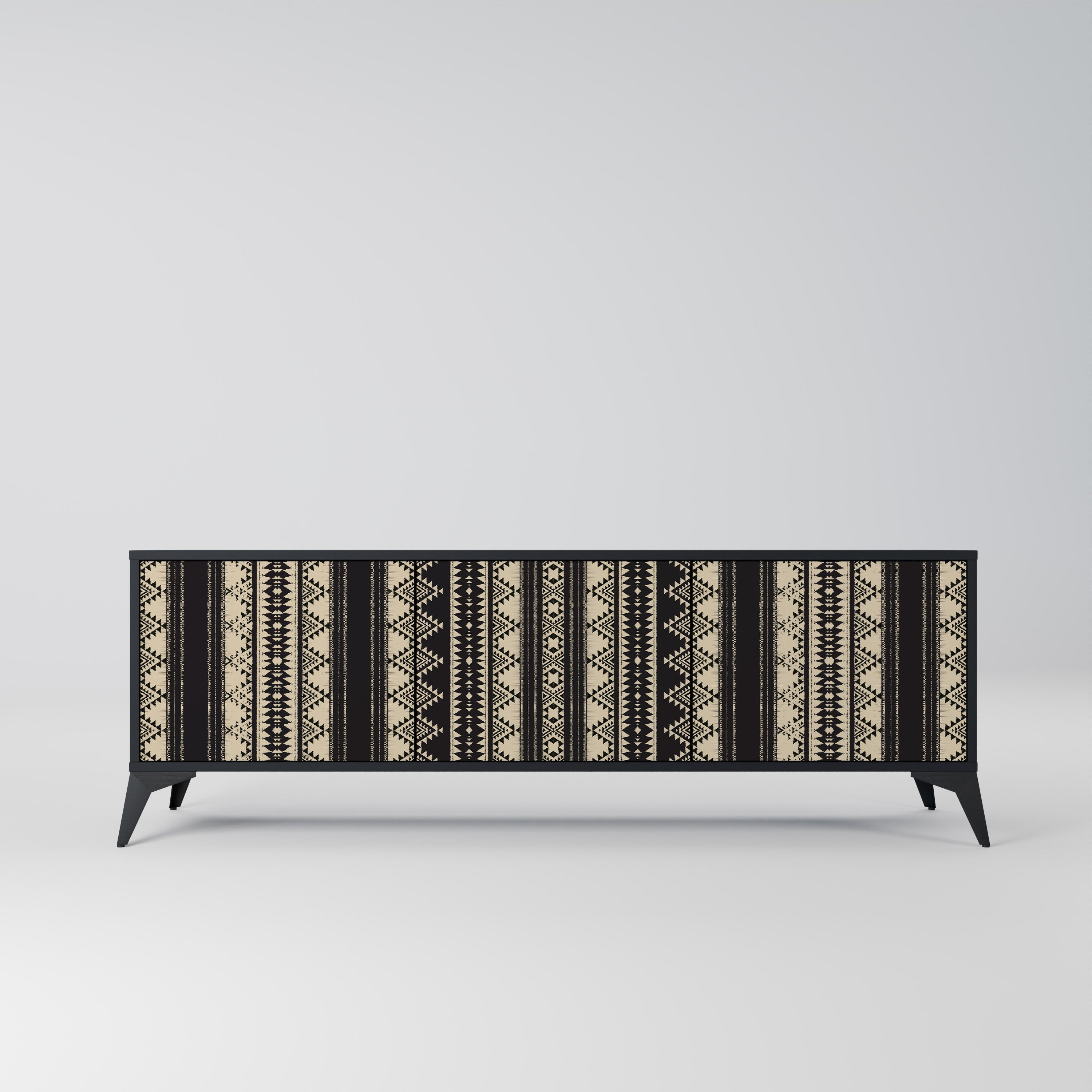 AZTEC Móvel de TV com 3 Portas em Acabamento Preto