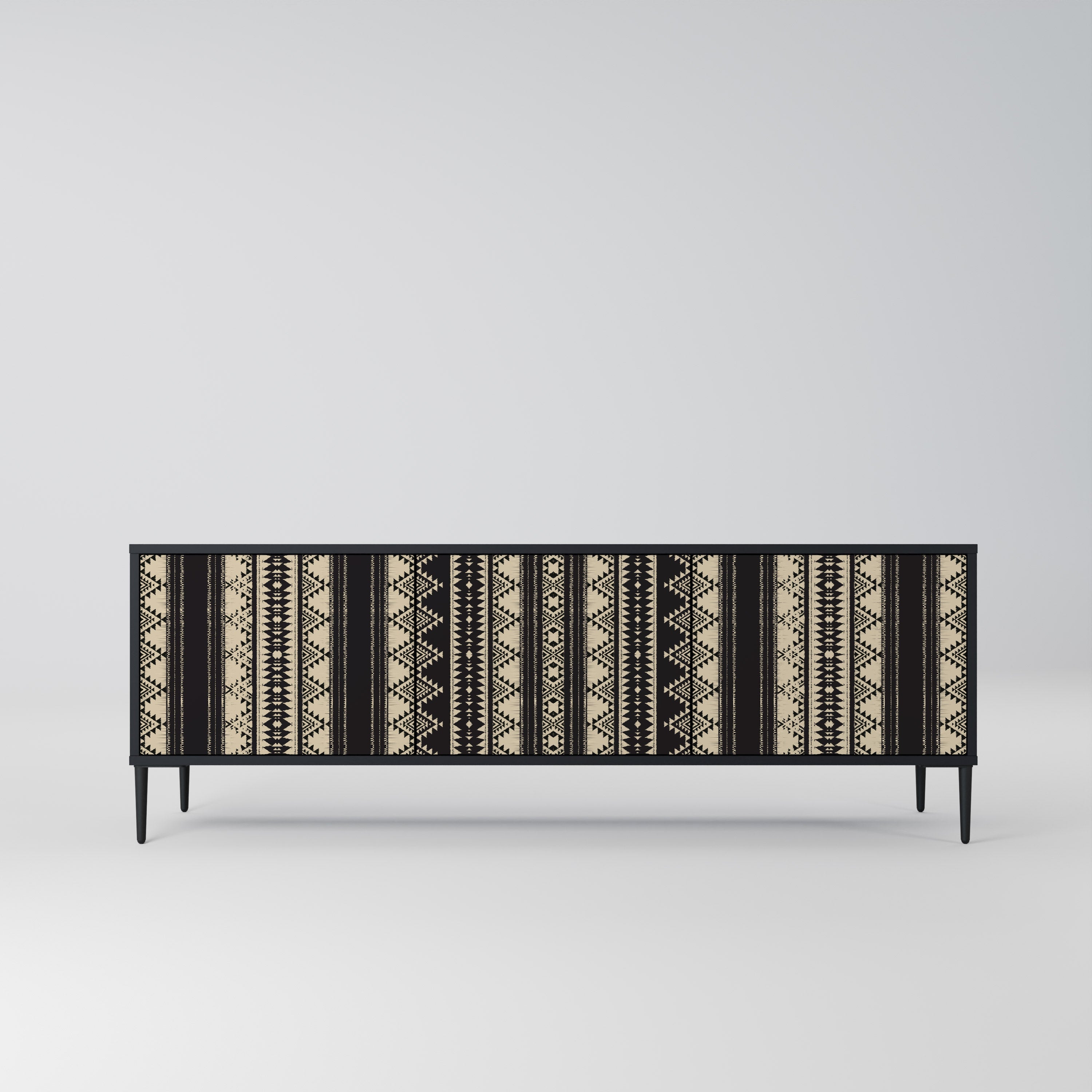 AZTEC Móvel de TV com 3 Portas em Acabamento Preto