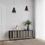 AZTEC Móvel de TV com 3 Portas em Acabamento Preto