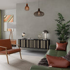 AZTEC Móvel de TV com 3 Portas em Acabamento Preto