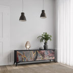 GOLDEN TIDES Móvel de TV com 3 Portas em Acabamento Preto