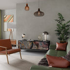 GOLDEN TIDES Móvel de TV com 3 Portas em Acabamento Preto