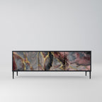 GOLDEN TIDES Móvel de TV com 3 Portas em Acabamento Preto