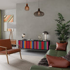 ETHNIC MEXICAN Móvel de TV com 3 Portas em Acabamento Preto