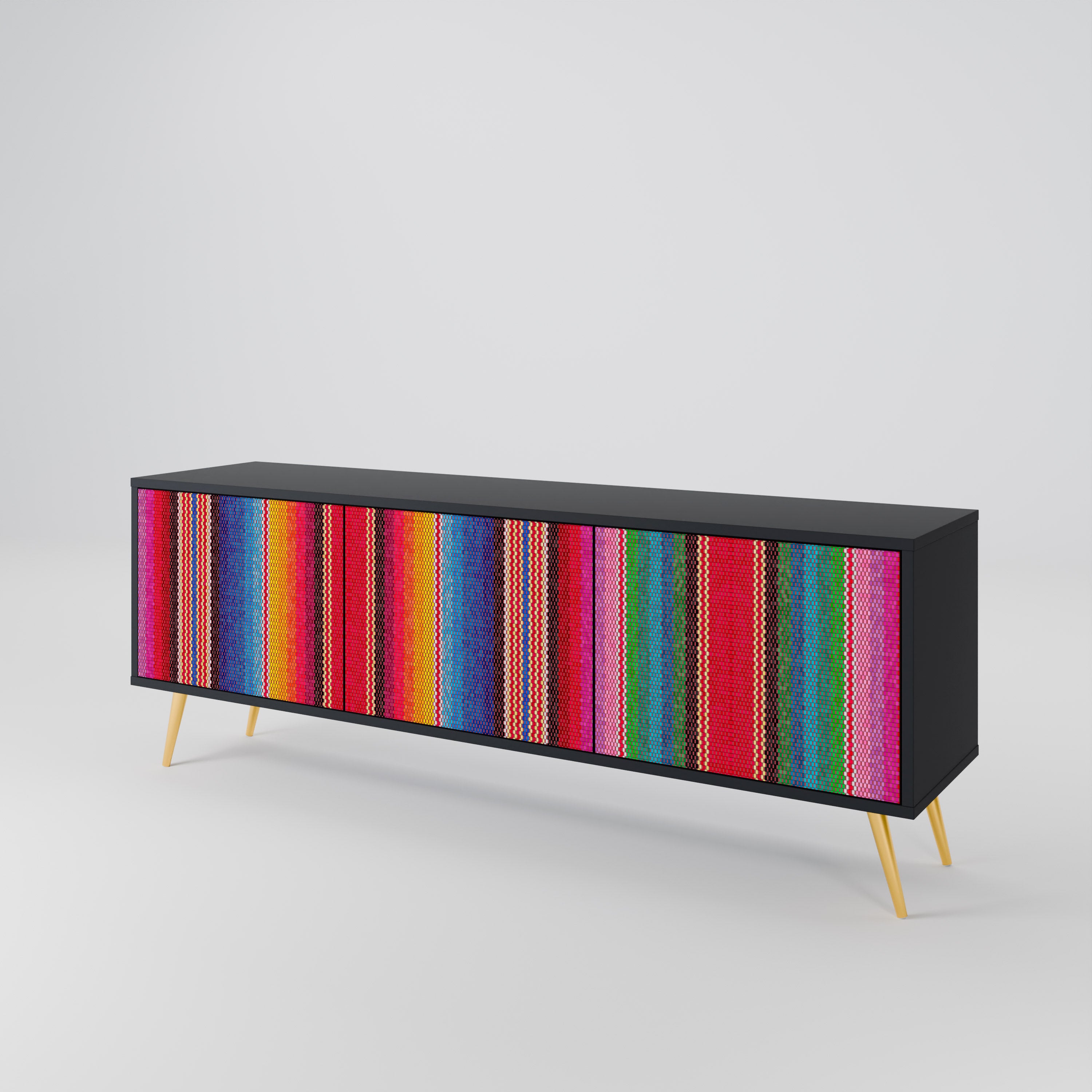 ETHNIC MEXICAN 3-Door TV Cabinet