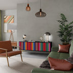 ETHNIC MEXICAN Móvel de TV com 3 Portas em Acabamento Preto